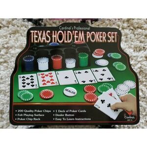 NEW Cardinal's Professional Texas Hold'em Poker Set. 200 Poker Chips